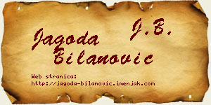 Jagoda Bilanović vizit kartica